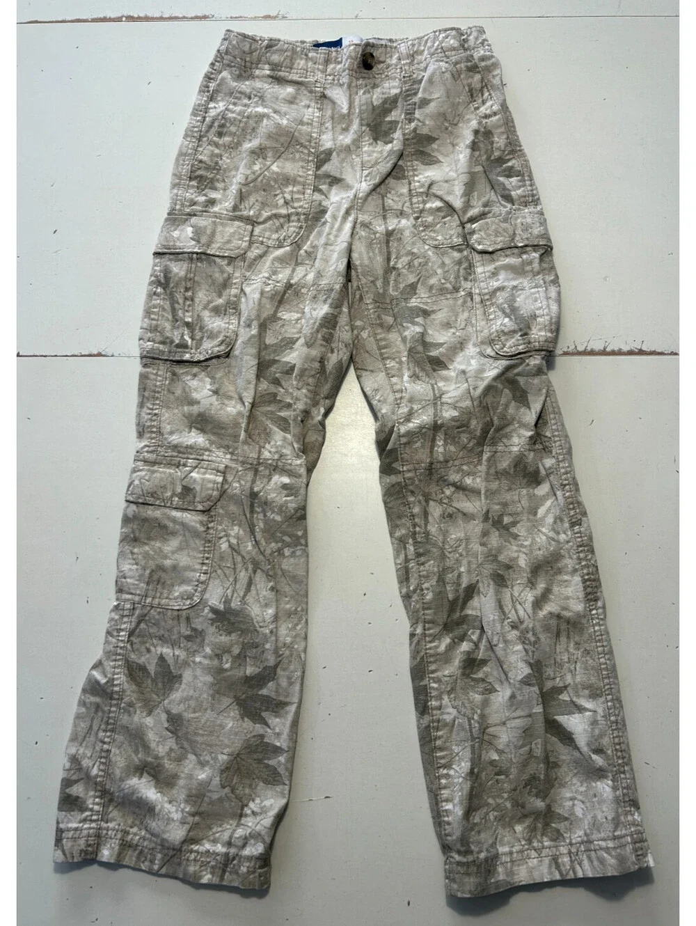 Old Navy Boys Light Camo Cargo Pants Size 12 Slim Baggy
